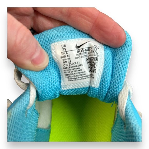 Nike Court Borough Low 2 GS Size 7Y 'White Baltic Blue Volt'‎ BQ5448 122 - Picture 8 of 9